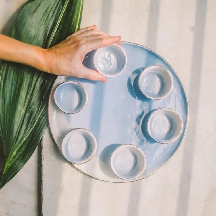 Blue and White Porcelain Seder Plate by SIND Studio (ModernTribe)